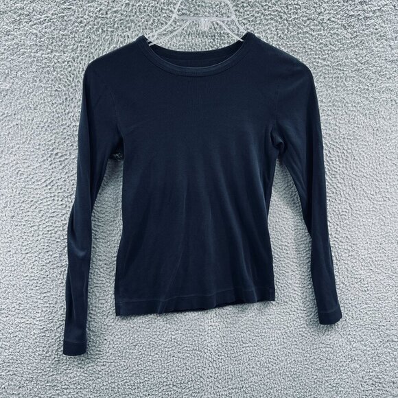 Three‎ Dots Womens Top Medium Black 100% Cotton Pullover Long Sleeve Shirt - Picture 1 of 8